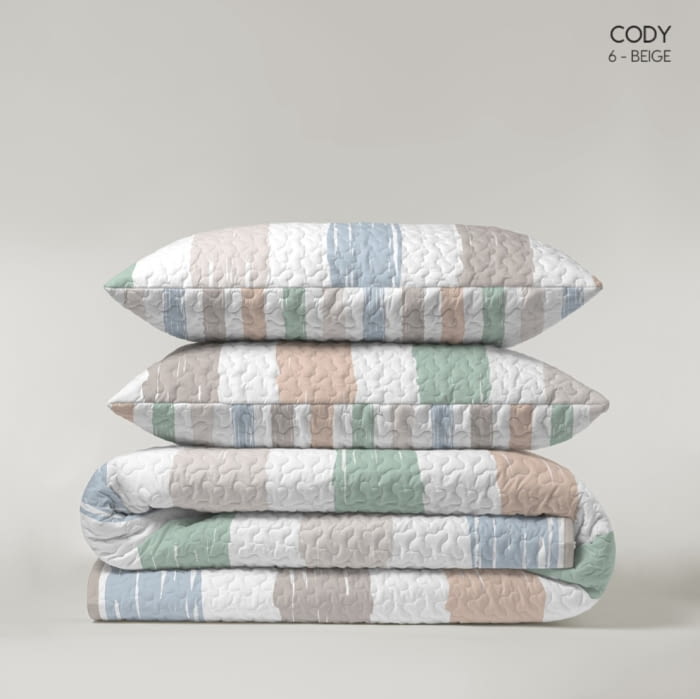 Colcha boutie reversible rayas verdes - 2