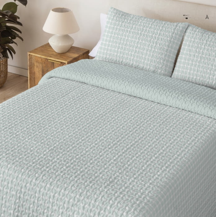 Colcha boutie reversible hojas desdibujadas - 1