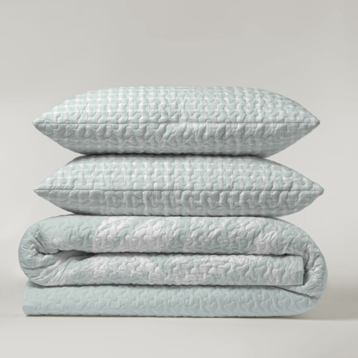 Colcha boutie reversible hojas desdibujadas - 2