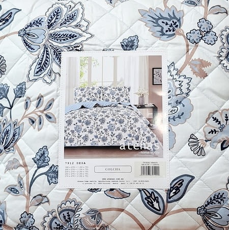 Colcha boutie flores azules - 4