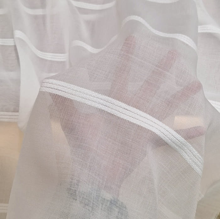 Tela visillo rayitas horizontales chenilla - 1