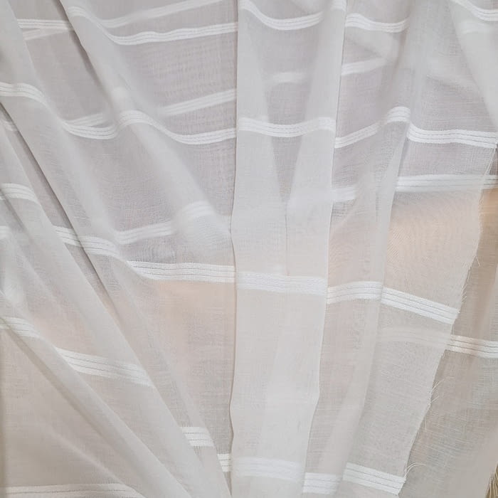 Tela visillo rayitas horizontales chenilla - 4