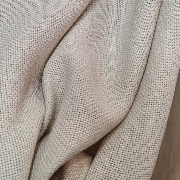 Tela visillo tupido trama gruesa beige lino - 1