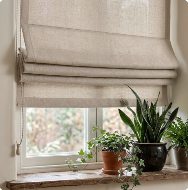 Tela visillo tupido trama gruesa beige lino - 2