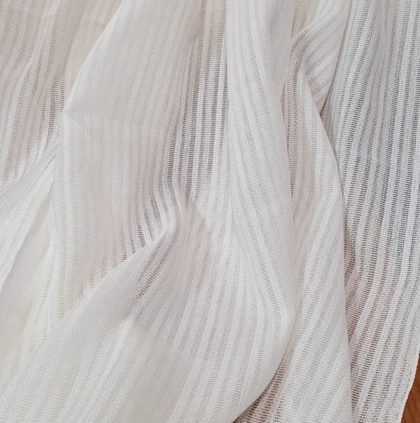Tela visillo rayitas blancas - 1