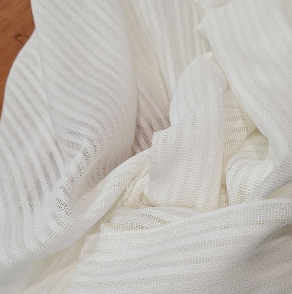 Tela visillo rayitas blancas - 3