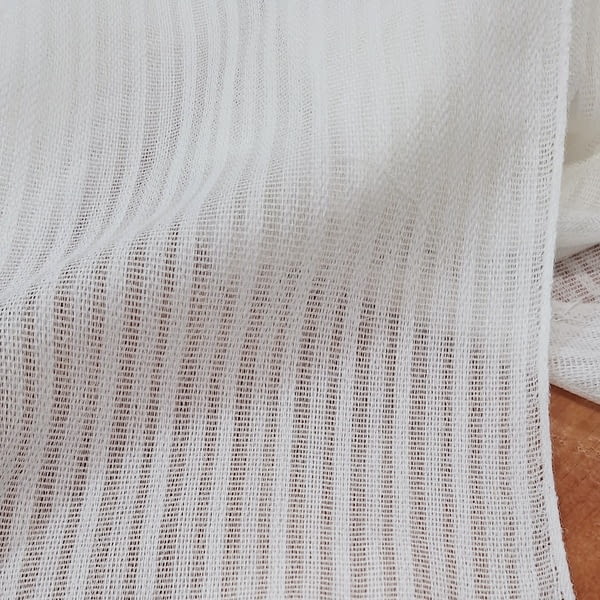 Tela visillo rayitas blancas - 4