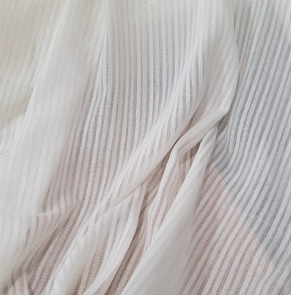 Tela visillo rayitas blancas - 5