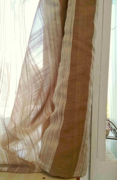 Tela Visillo rayas marrón - 1