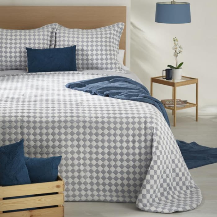 Colcha boutie boutie rombos grises