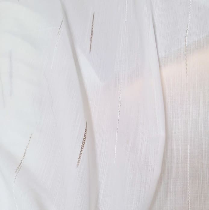 Tela visillo rayas beige trazas - 2