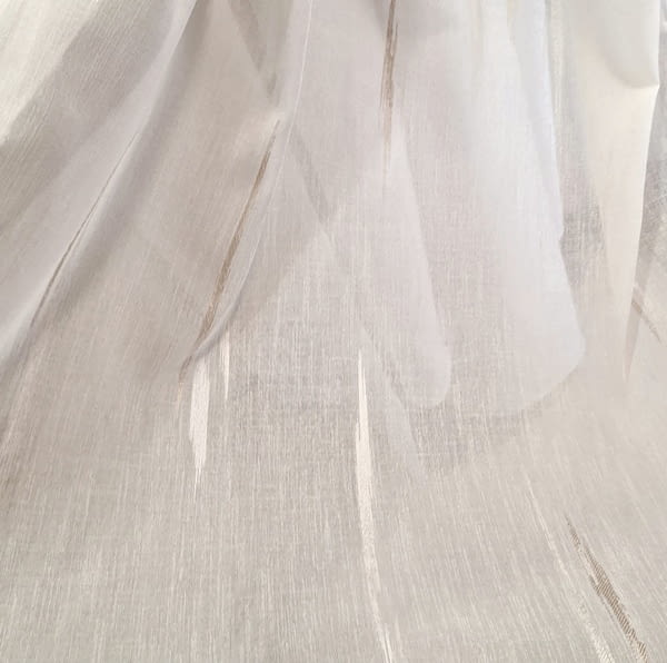 Tela visillo rayas beige trazas - 2