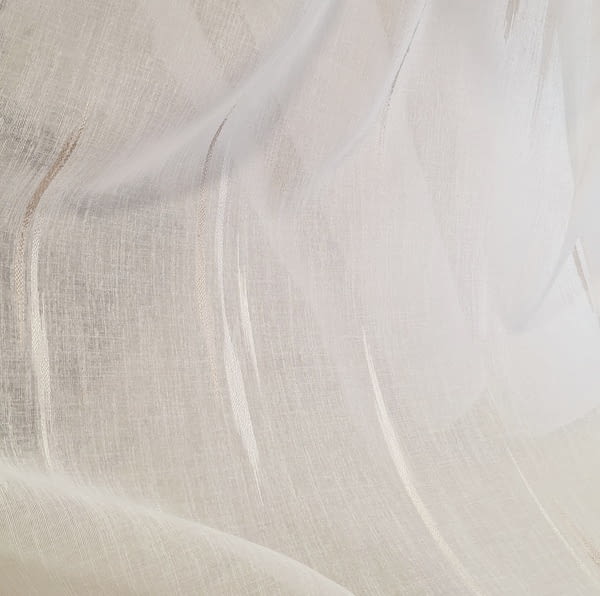 Tela visillo rayas beige trazas - 4