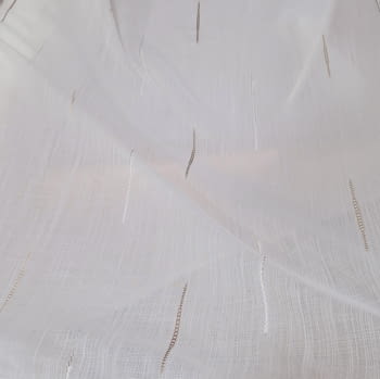 Tela visillo rayas beige trazas - 5