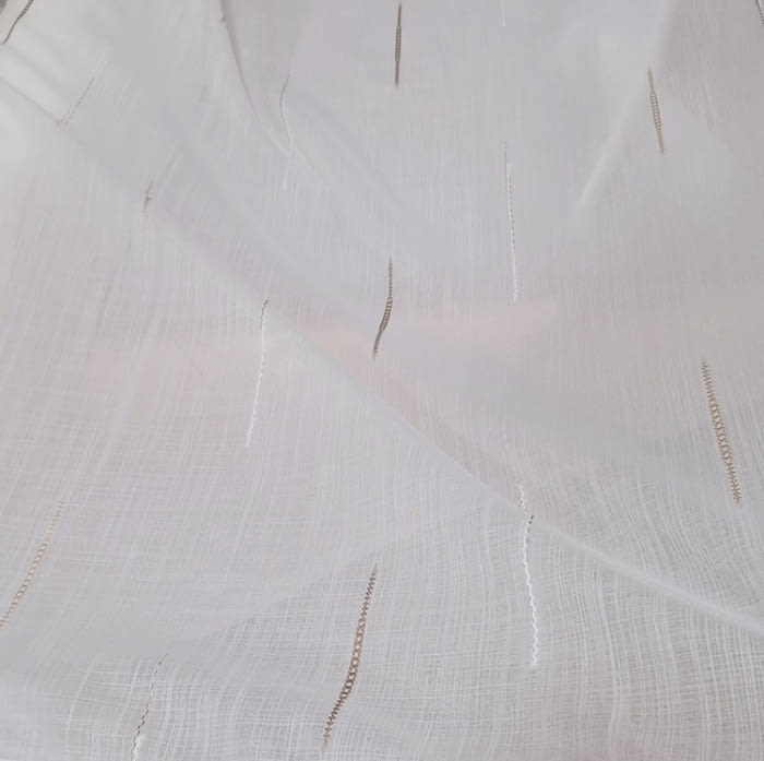 Tela visillo rayas beige trazas - 5