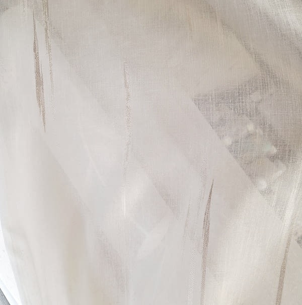 Tela visillo rayas beige trazas - 5