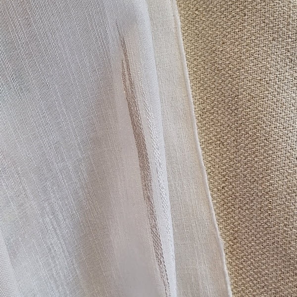 Tela visillo rayas beige trazas - 6