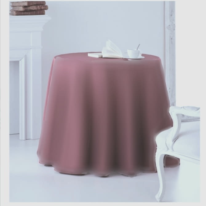 Faldilla mesa camilla terciopelo rosa 90