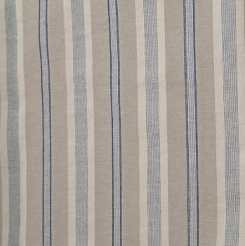 Tela panamá rayas azul y beige lino