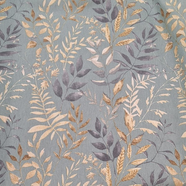 Tela por metros resinada azul verdoso hojas