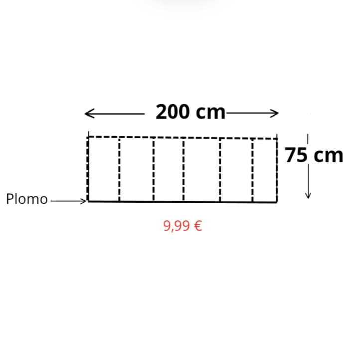 Retal tela visillo rayitas caladas 200 x 75 cm - 5
