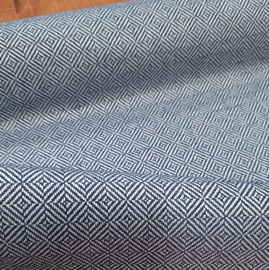 Tela tapicería geométrica azul y blanco - 2