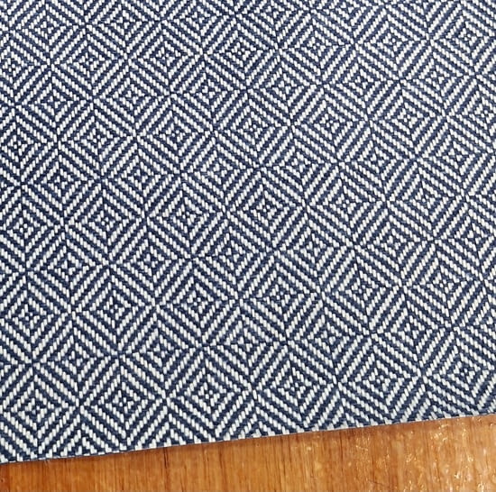 Tela tapicería geométrica azul y blanco - 3