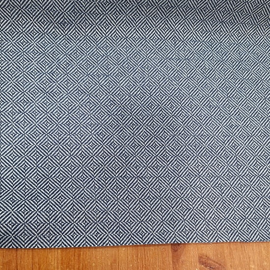 Tela tapicería geométrica azul y blanco - 5