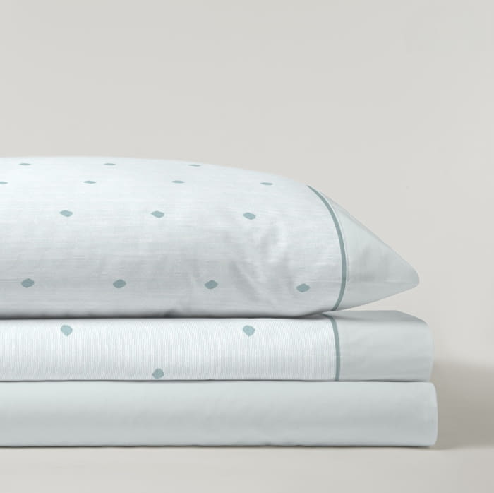 Sábanas de topos verdes. Cama 90, 150