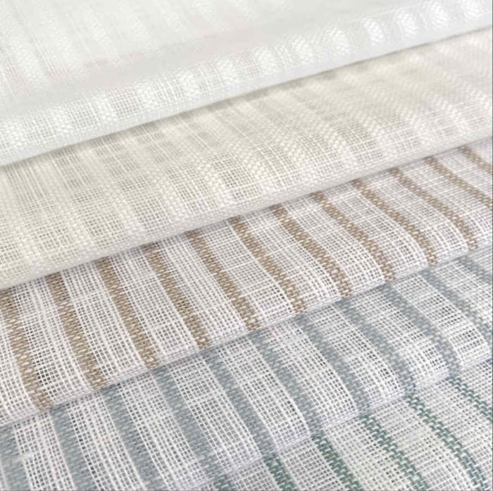 Visillo confeccionado rayitas beige camel. Varias medidas - 1