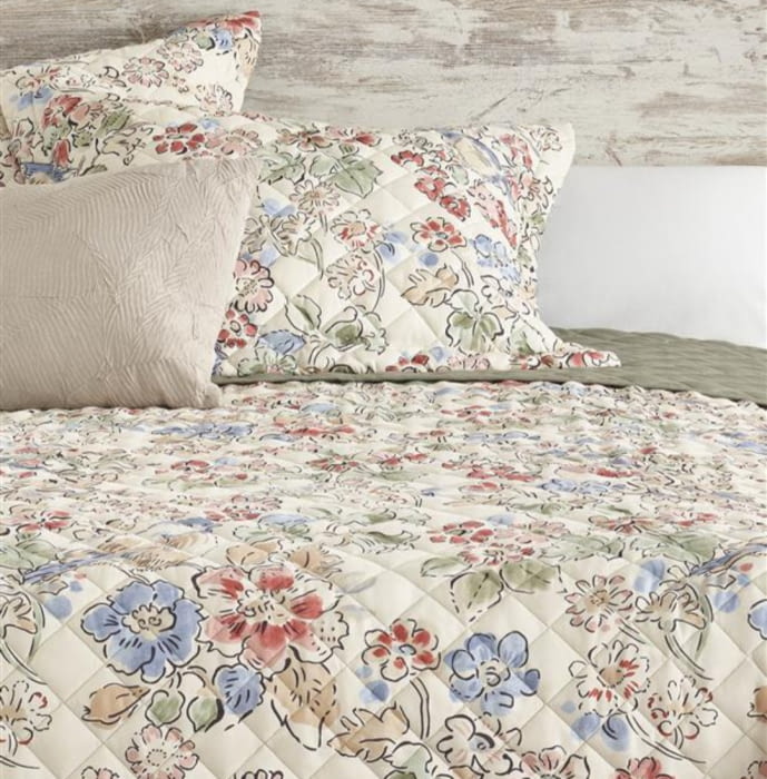 Colcha boutie flores y pájaros naif - 1