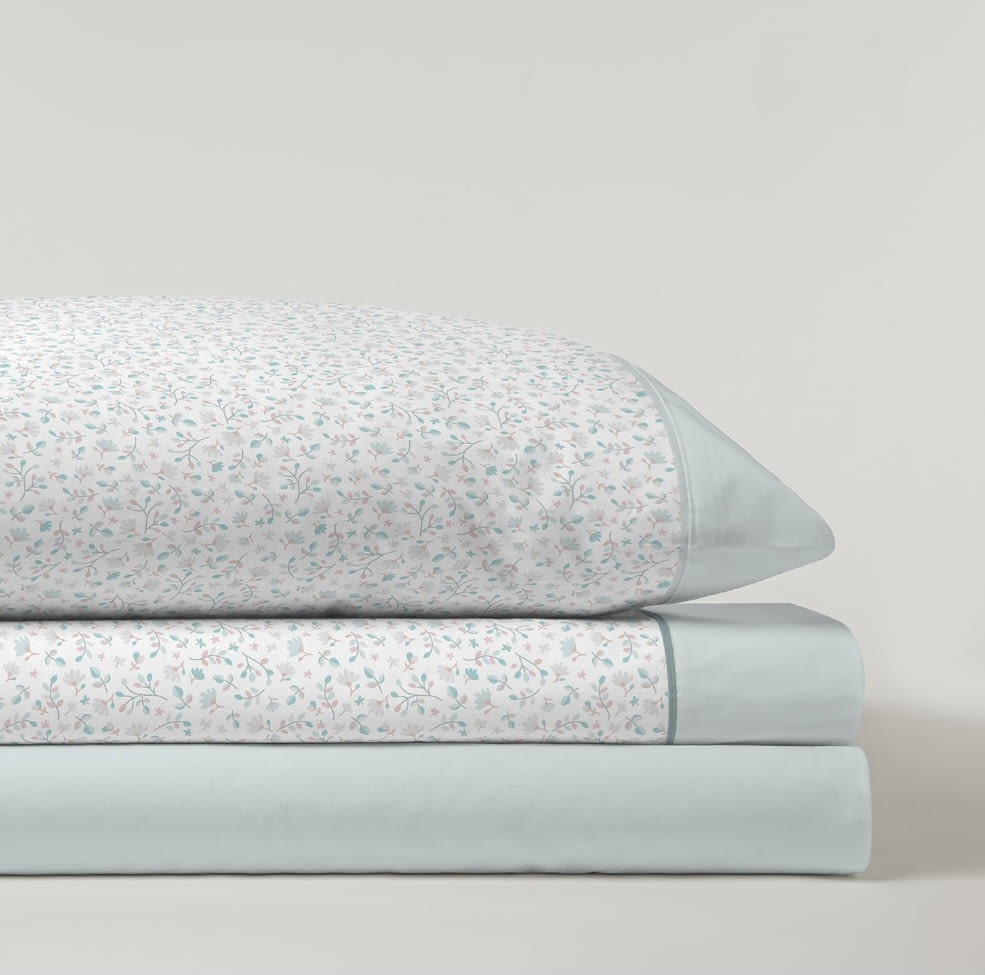 Sábanas florecitas Liberty menta