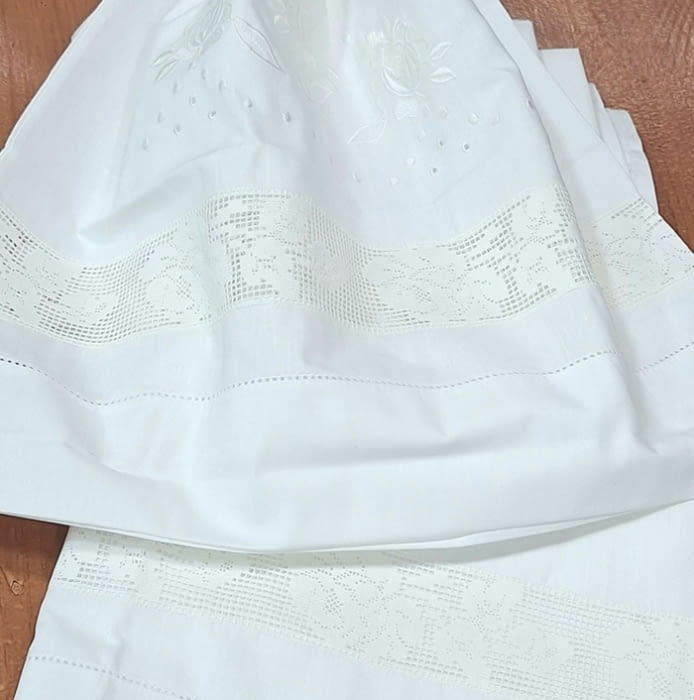 Sábanas bordadas con filtiré. Cama 135 - 2