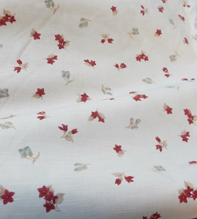 Tela Cretona flor grana