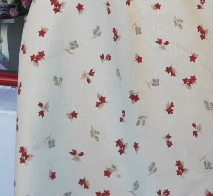 Tela Cretona flor grana - 6