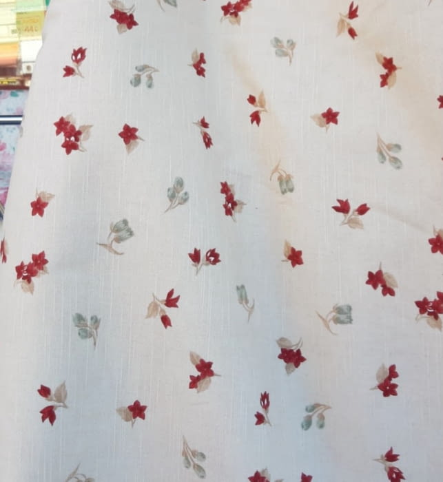 Tela Cretona flor grana - 7