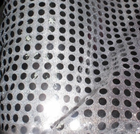 Tela Gasa lentejuelas plateada