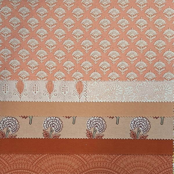 Tela pinjore lino salmón - 1