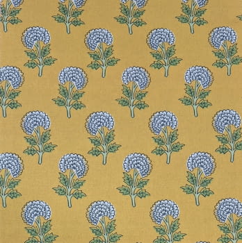 Tela Abad flores lino amarillo
