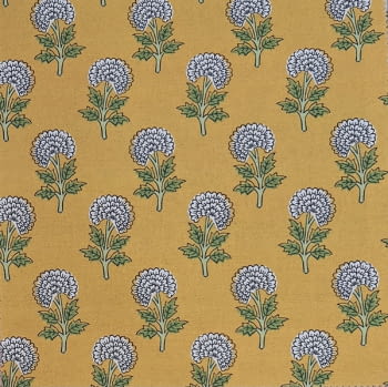 Tela Abad flores lino amarillo - 2