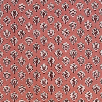Tela nabat patrón geométrico lino coral