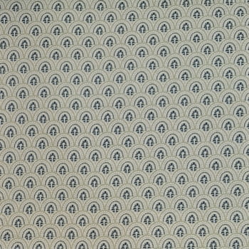 Tela mughal lino arcos verde y azul