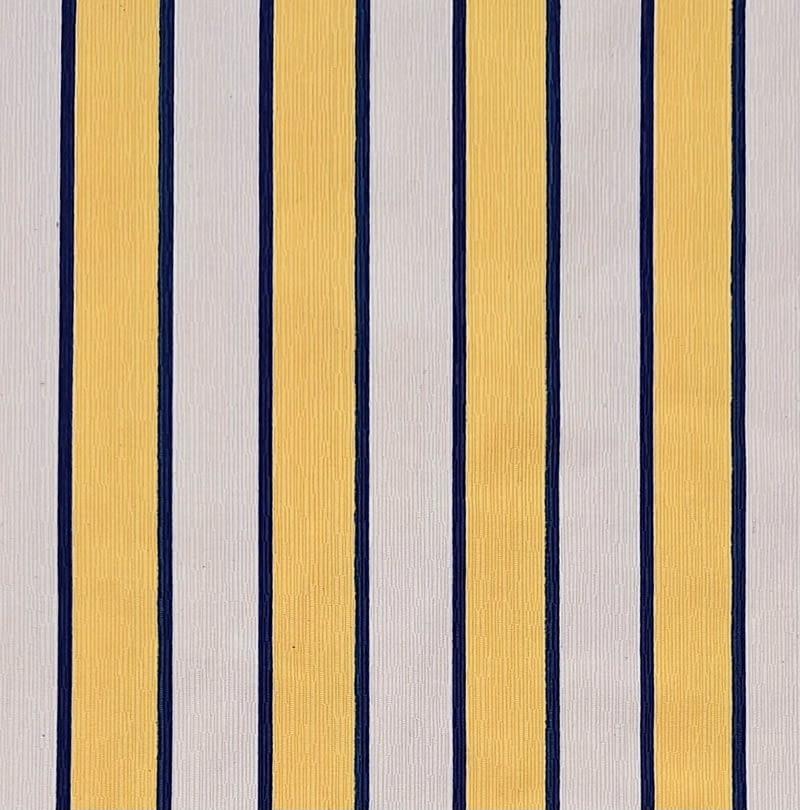 Tela tapicería otomán algodón rayas amarillas