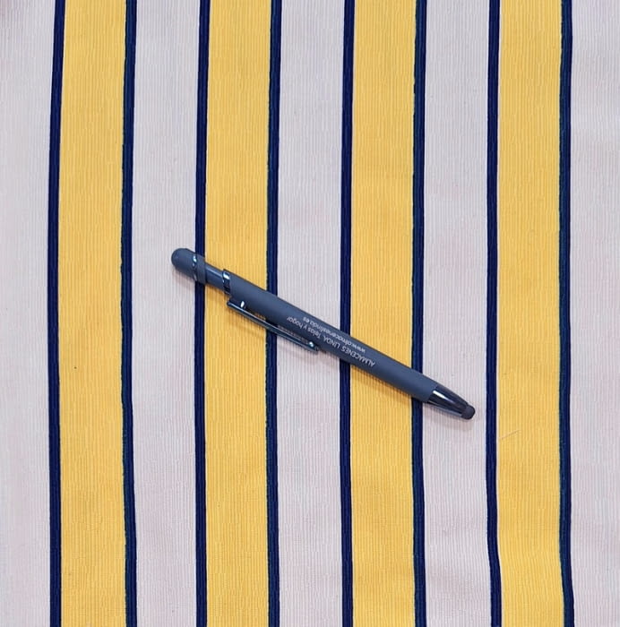 Tela tapicería otomán algodón rayas amarillas - 4