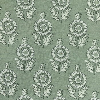 Tela mexuar flores lino verde