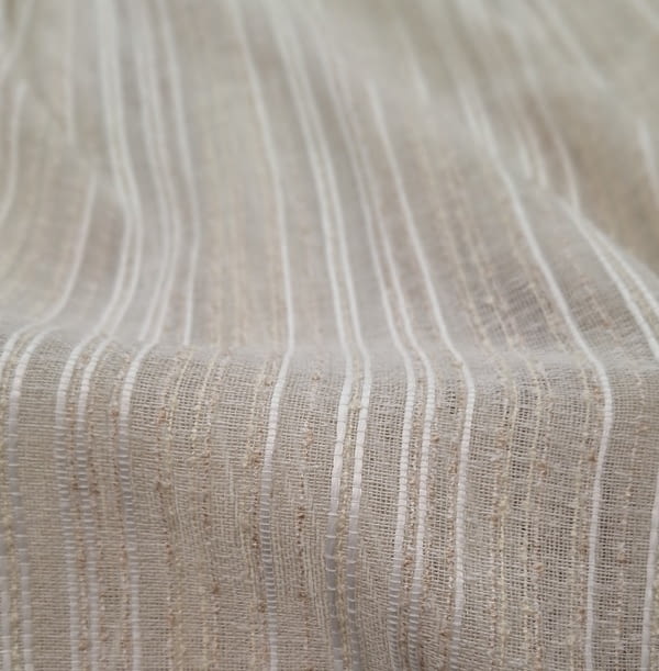 Tela visillo rústico rayitas color lino