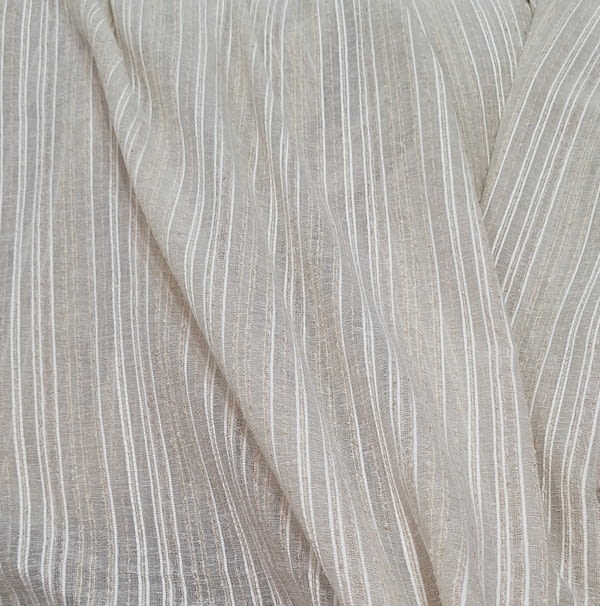 Tela visillo rústico rayitas color lino - 3
