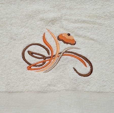 Toallas crudas bordado naranja - 1