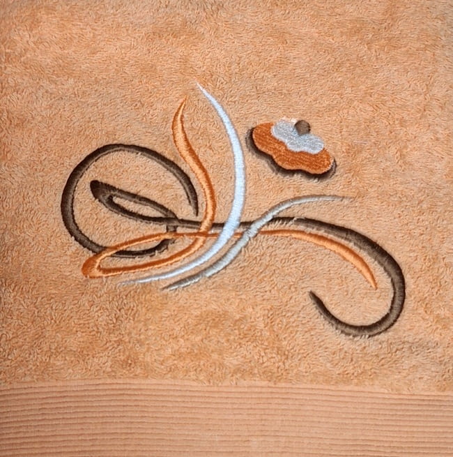 Toallas bordadas naranjas - 1