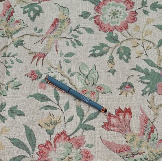 Tela half panamá beige pájaros pastel - 3